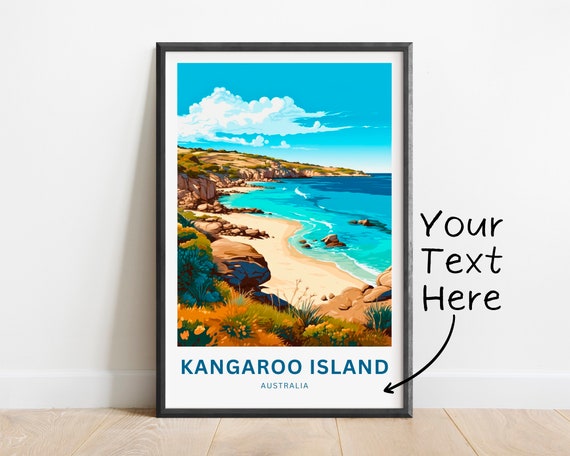 Personalized Kangaroo Island Travel Print Kangaroo Island Poster Australia Wall Art Framed Present Gift Australia Present