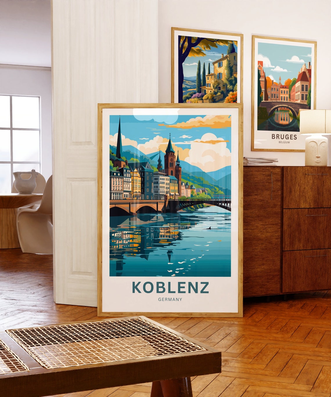Koblenz Germany Riverside Old Town Personalized Travel Poster - Image 5