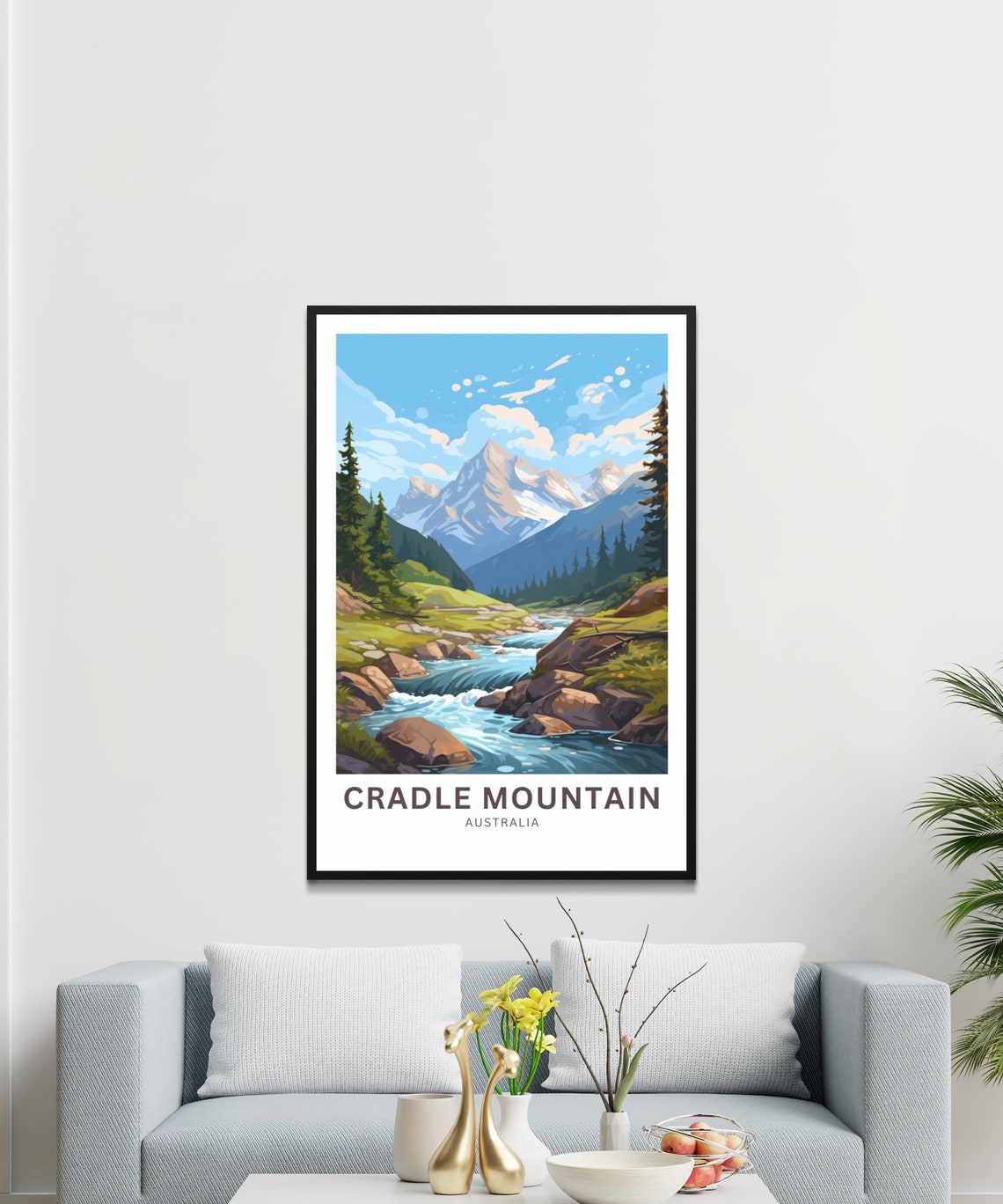Personalized Cradle Mountain Australia Stream Custom Travel Poster - Image 3