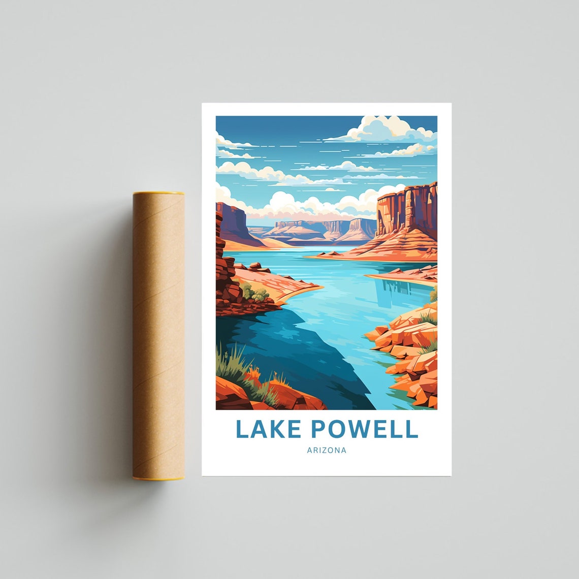 Lake Powell Arizona Red Rock Canyon River Custom Travel Poster - Image 4