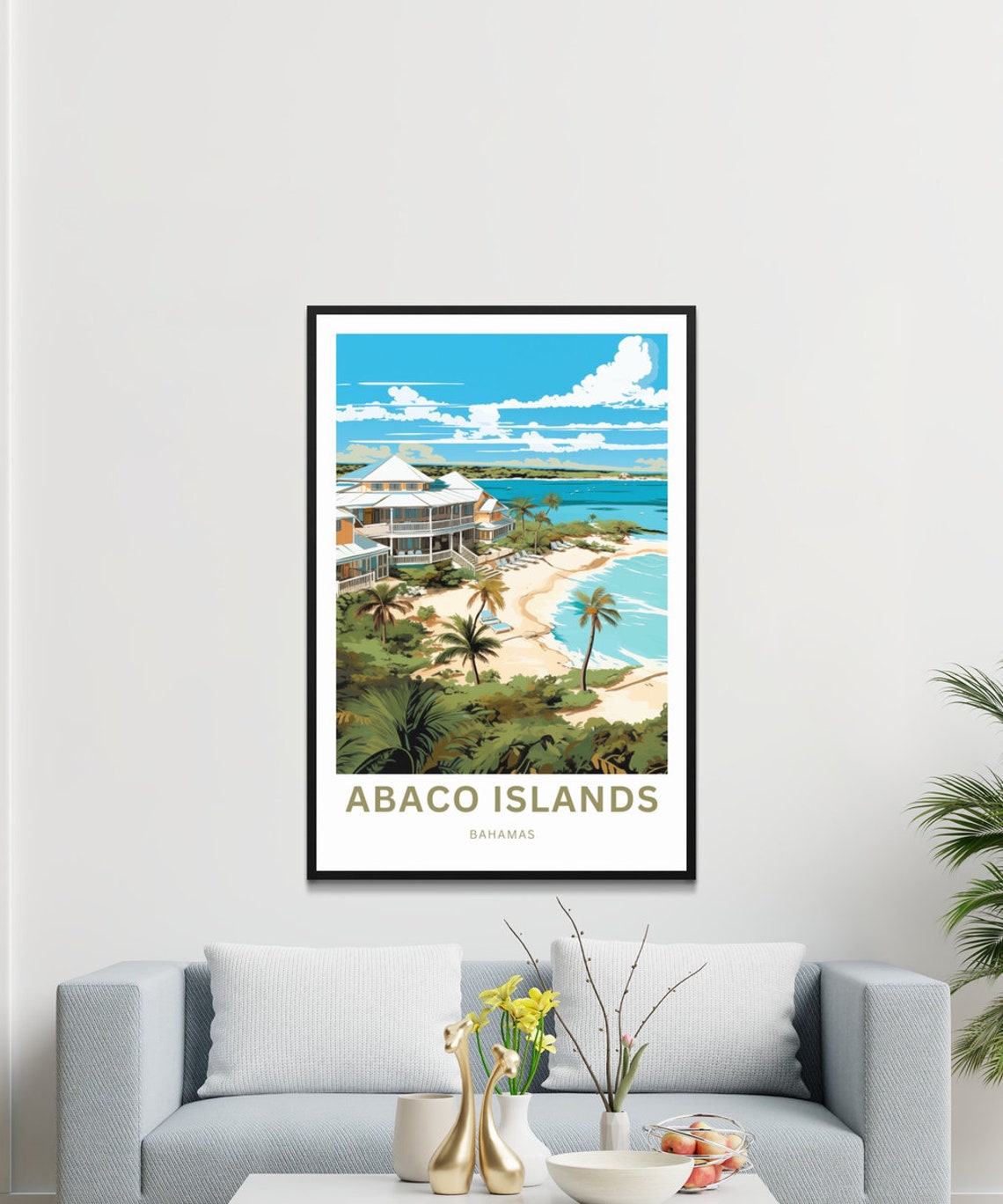 Personalized Abaco Islands Travel Print Abaco Islands Poster Bahamas Wall Art Framed Present Gift Bahamas Present - Image 3