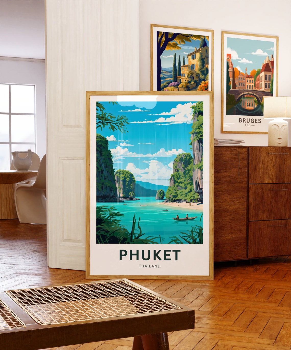Personalized Phuket Thailand Karst Bay Custom Text Travel Poster - Image 5
