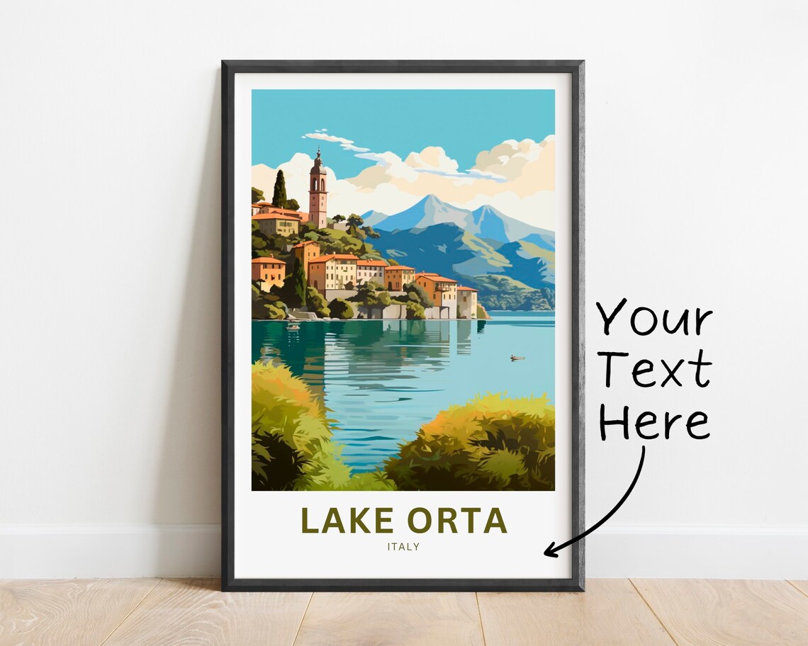 Lake Orta Italy Lakeside Village Church Personalized Travel Poster