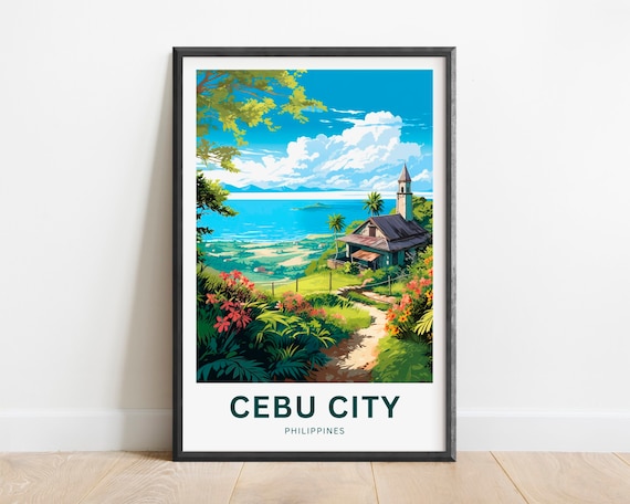 Cebu City Philippines Travel Poster Minimalist Wall Art