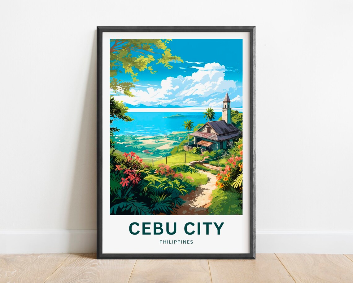 Cebu City Philippines Travel Poster Minimalist Wall Art