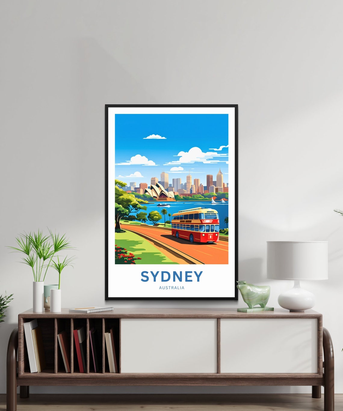 Sydney Australia Waterfront Bus Opera House Skyline Travel Poster - Image 2
