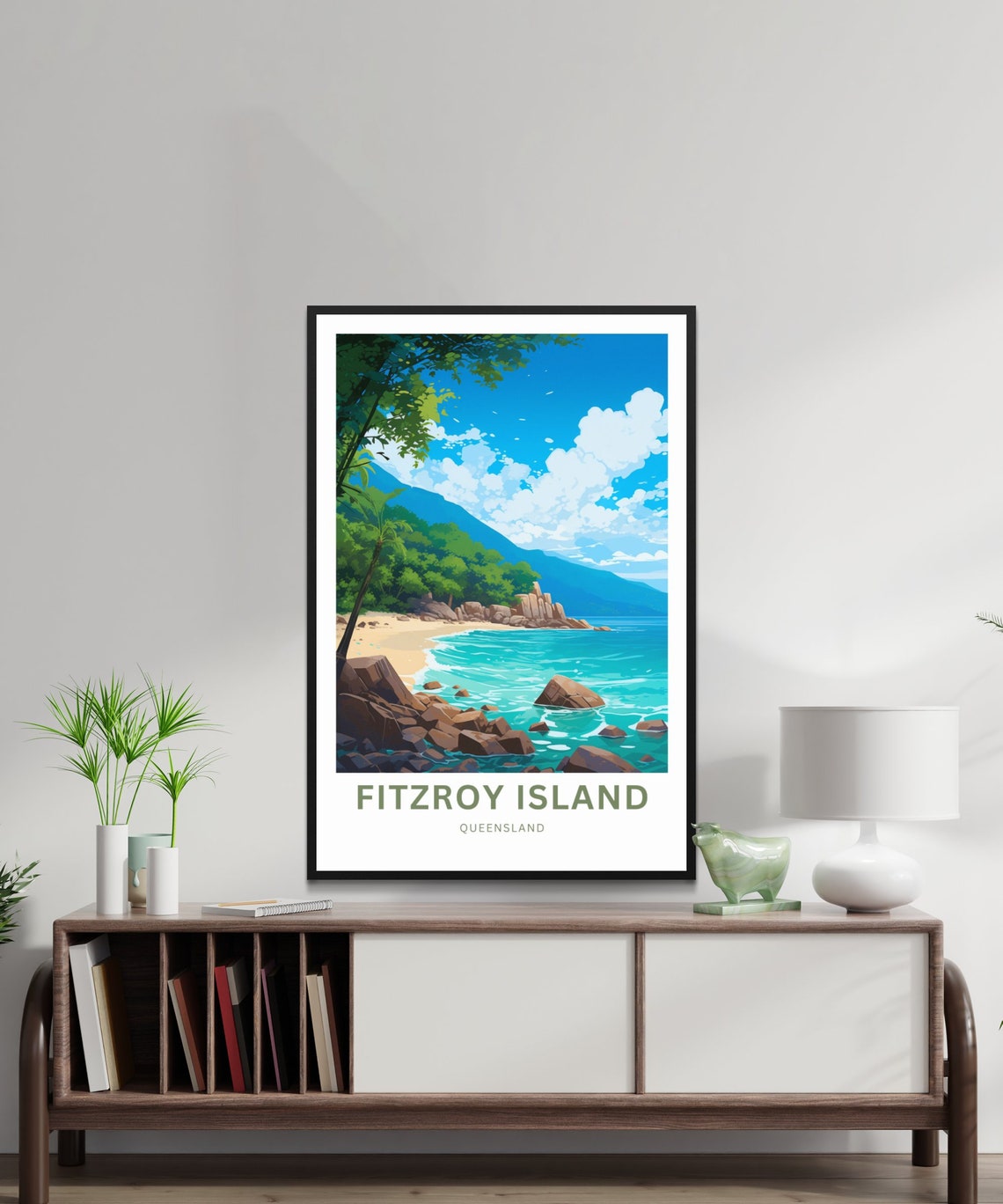 Personalized Fitzroy Island Queensland Turquoise Bay Travel Poster - Image 2