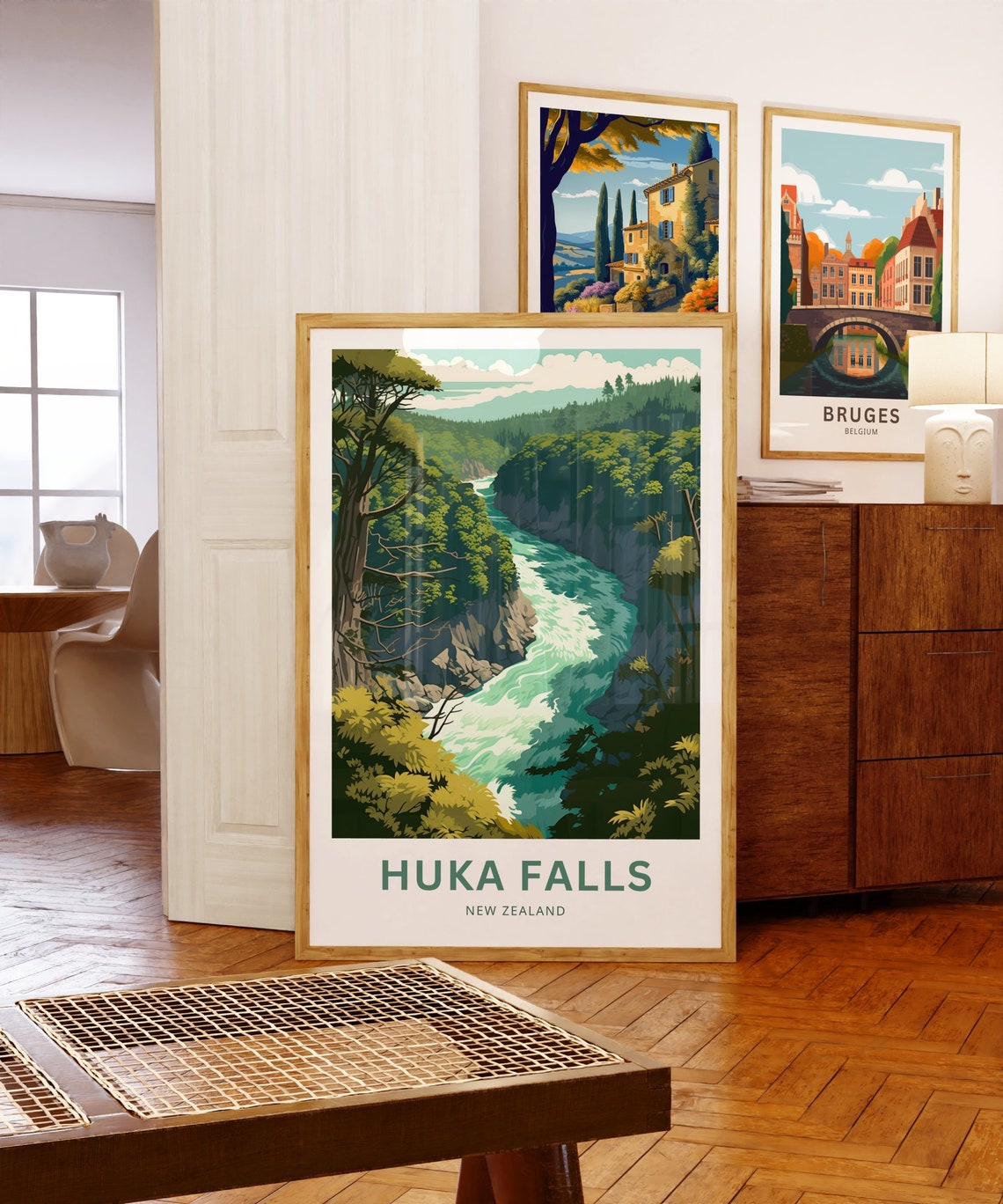Personalized Huka Falls New Zealand Gorge Custom Travel Poster Gift - Image 3