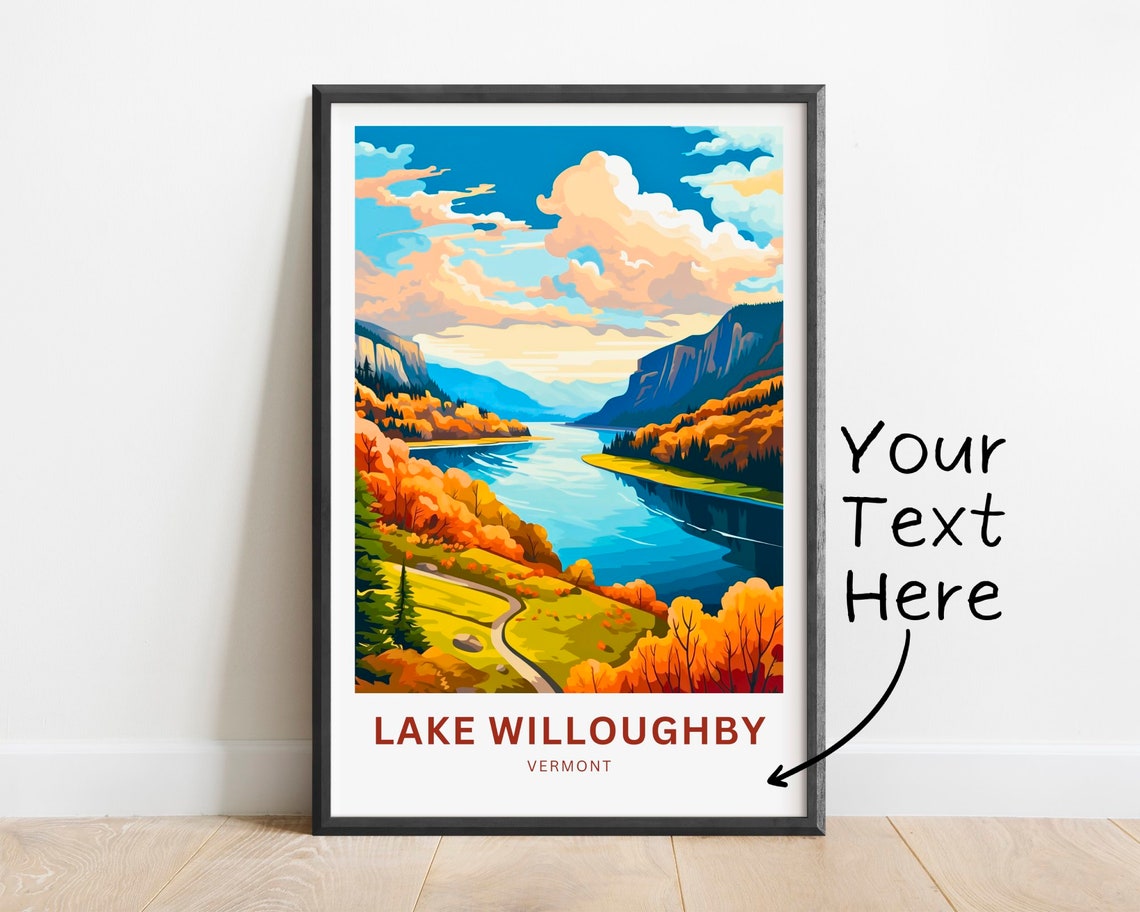 Personalized Lake Willoughby Vermont Fall Foliage Lake Poster