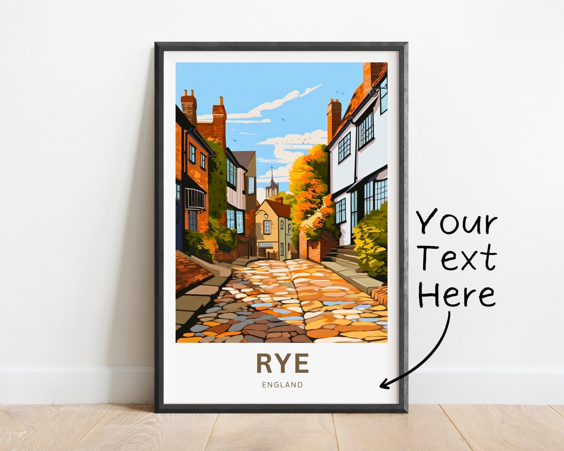 Rye England Quaint Historic Street Personalized Travel Poster