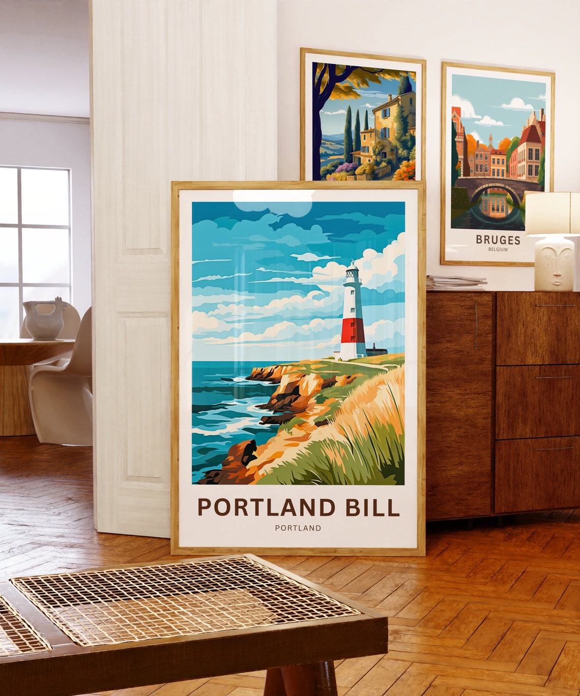Portland Bill Lighthouse Rugged Cliffs Blue Sea Travel Poster - Image 5