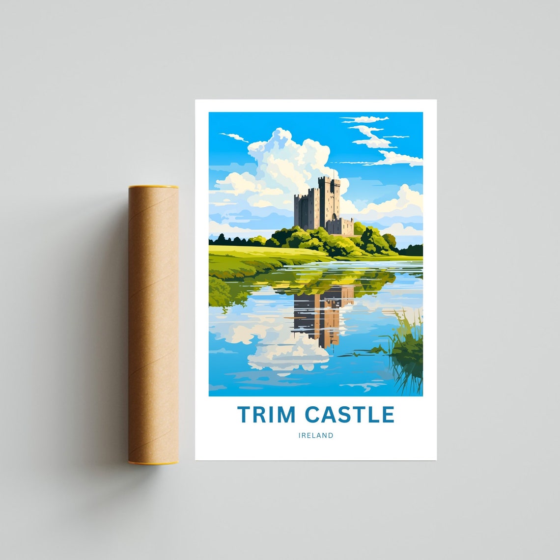 Trim Castle Ireland Medieval Keep River Reflection Travel Poster - Image 4