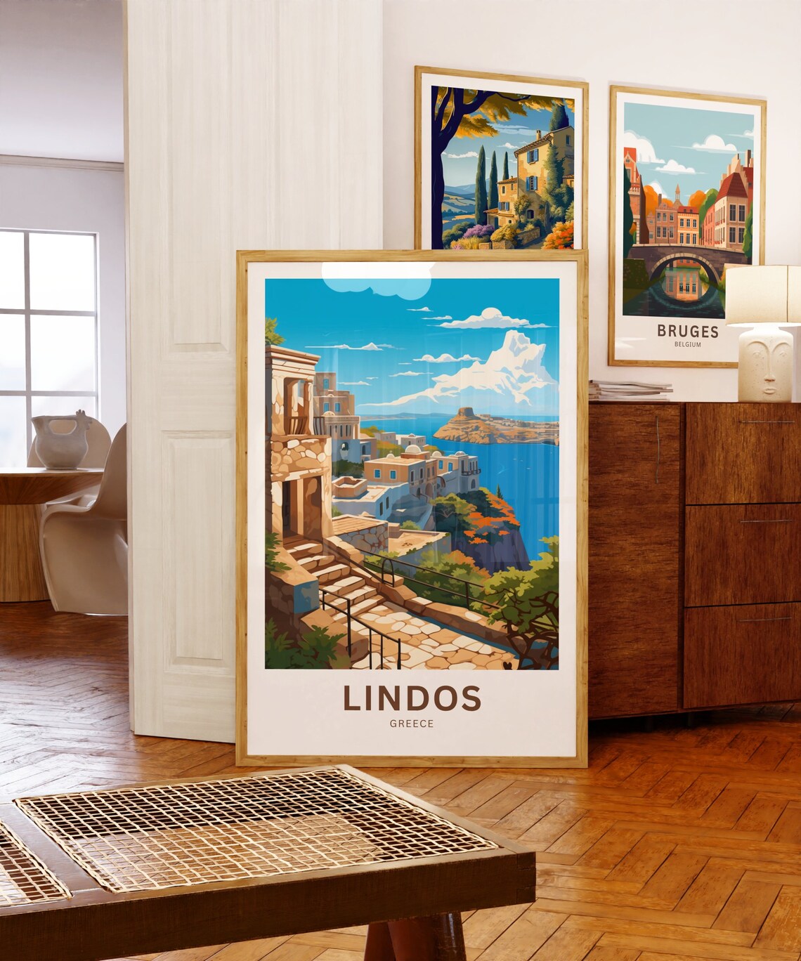 Personalized Lindos Travel Poster, Greece Wall Art - Image 5