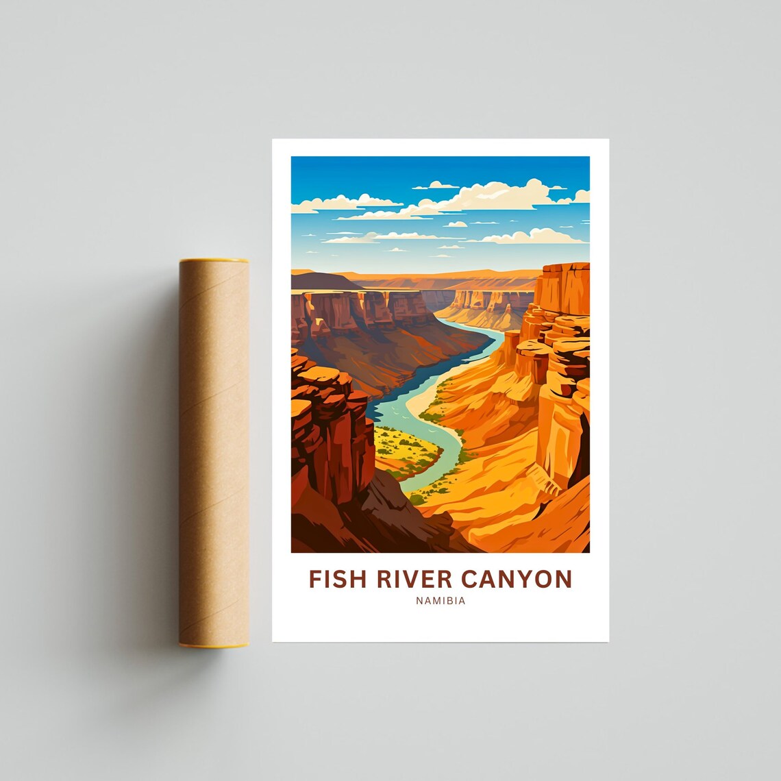 Fish River Canyon Travel Print Fish River Canyon Poster Namibia Wall Art Framed Present Gift Namibia Present - Image 4