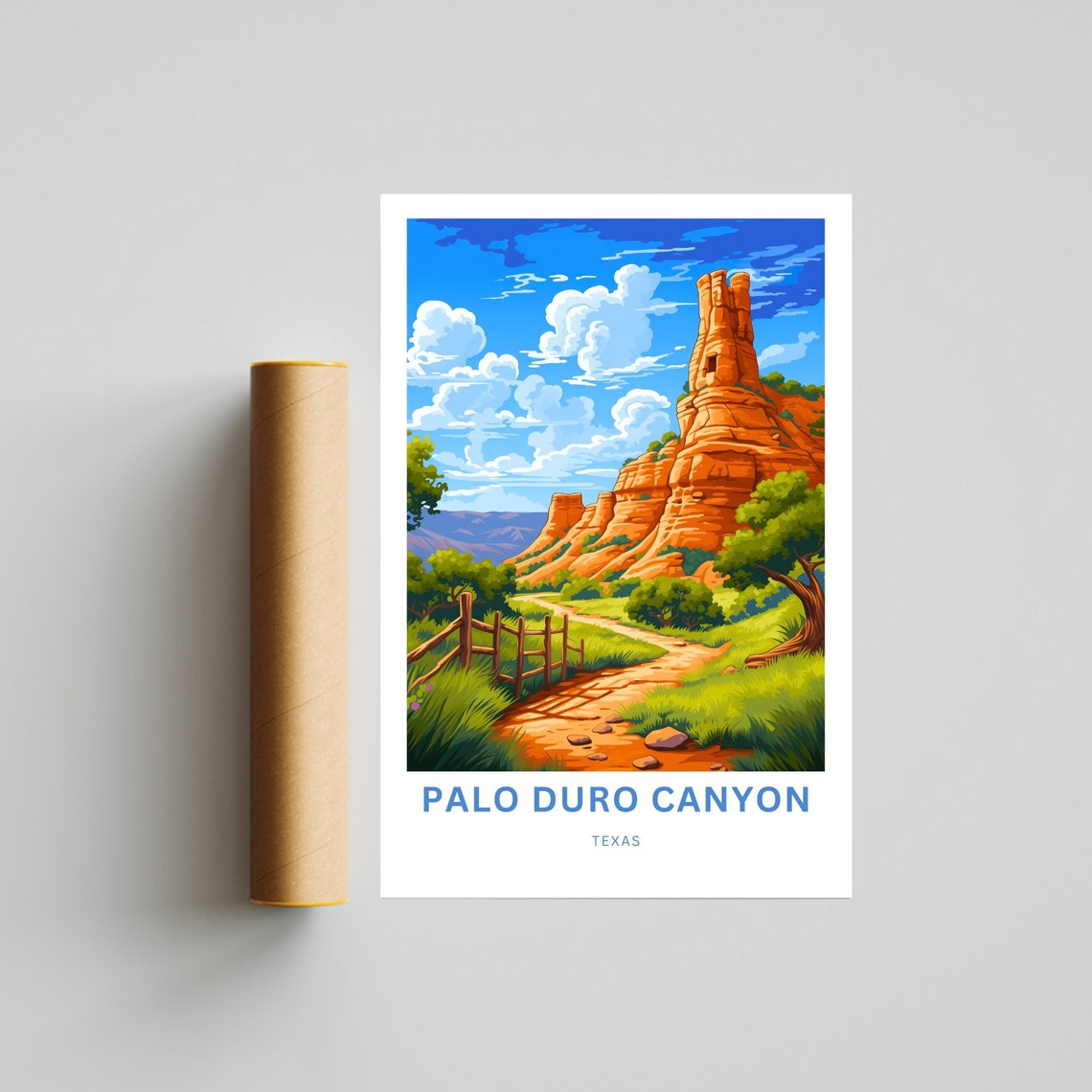 Personalized Palo Duro Canyon Texas Red Rock Spire Trail Poster - Image 4