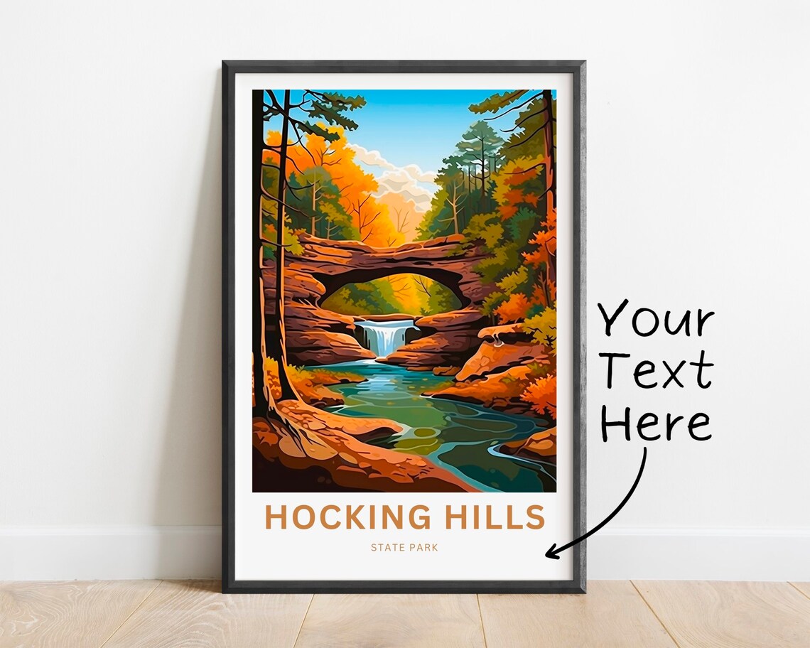 Personalized Hocking Hills Travel Poster, Ohio