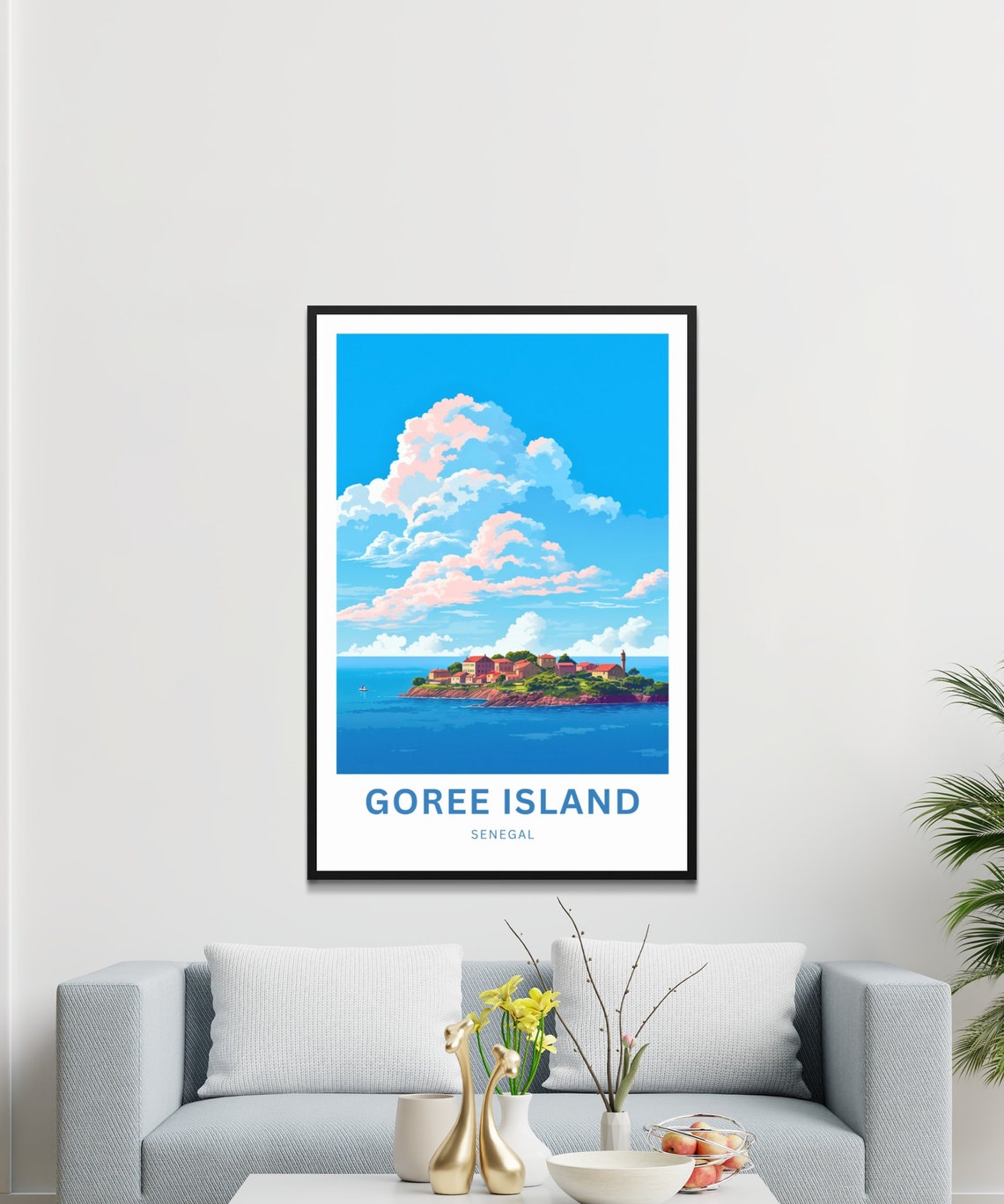 Personalized Goree Island Senegal Pink Sky Island Travel Poster - Image 3