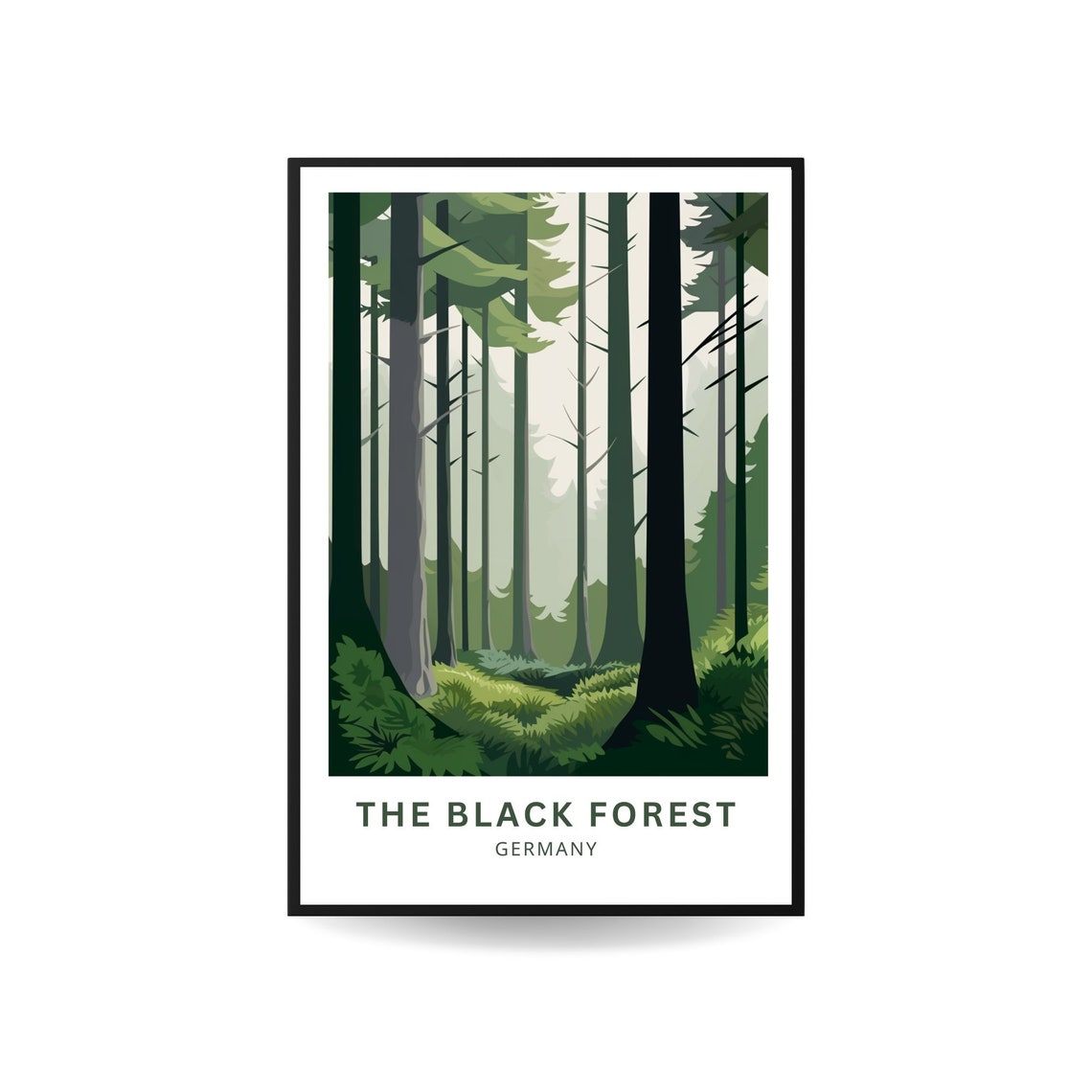 The Black Forest Germany Tall Pines Misty Woodland Grove Travel Poster - Image 4
