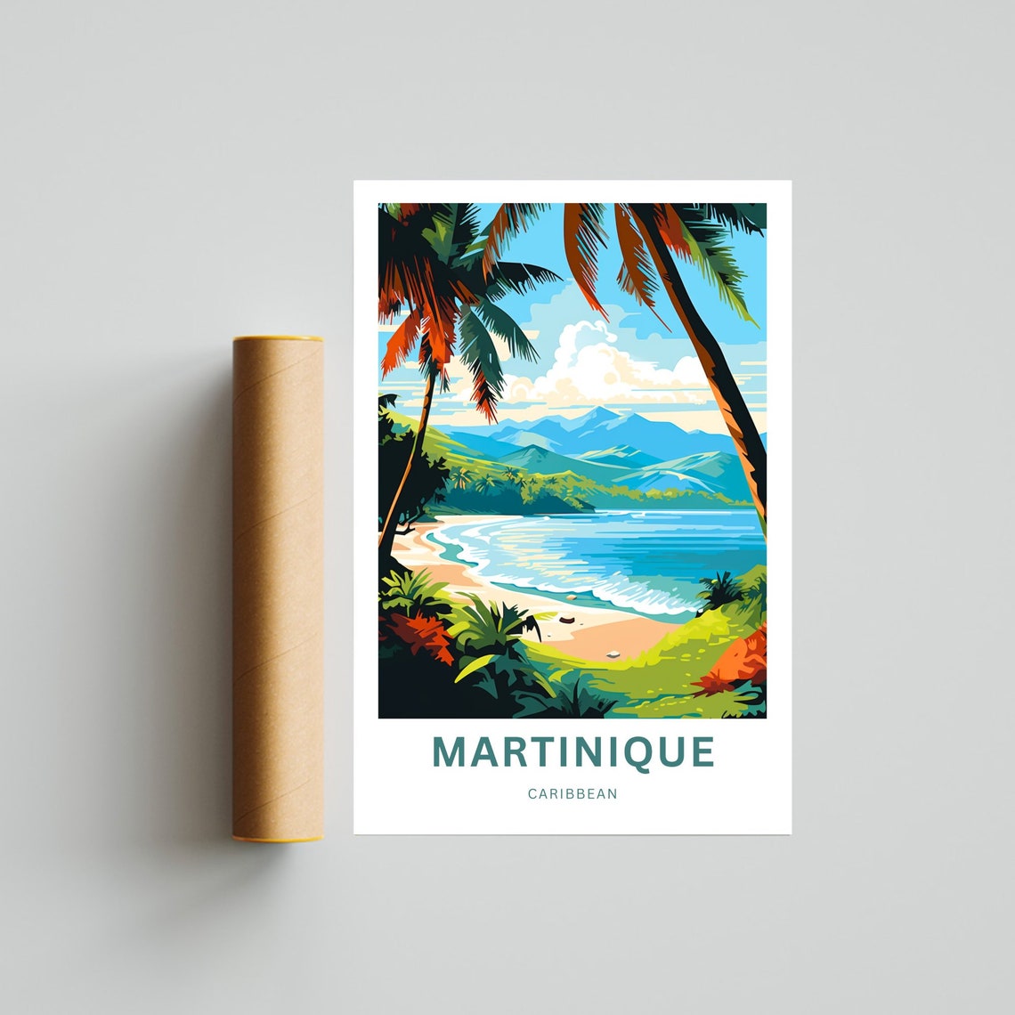 Personalized Martinique Travel Print Martinique Poster Caribbean Wall Art Framed Present Gift Caribbean Present - Image 4