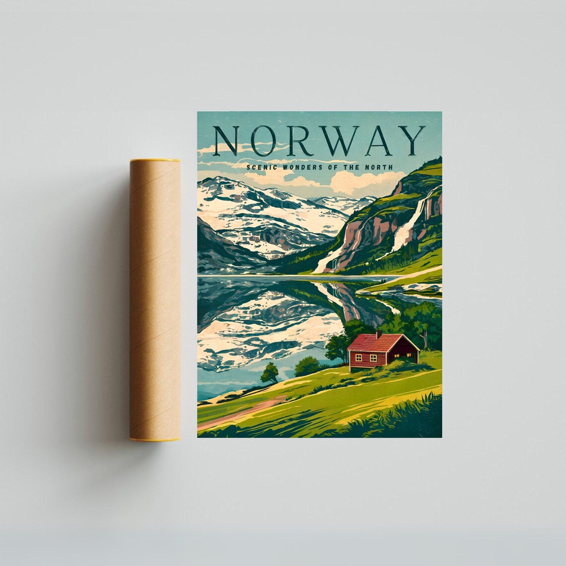 Norway Vintage Travel Poster, Nordic Travel Poster - Image 4