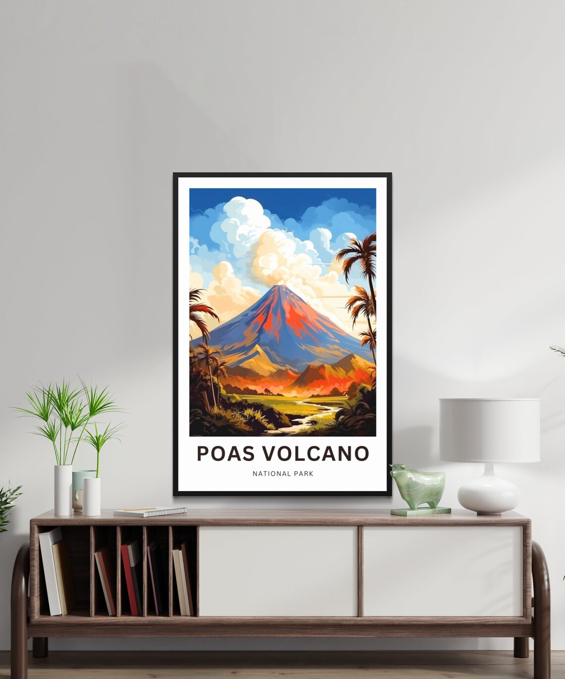 Poas Volcano National Park Fiery Crater Tropical Scene Travel Poster - Image 2