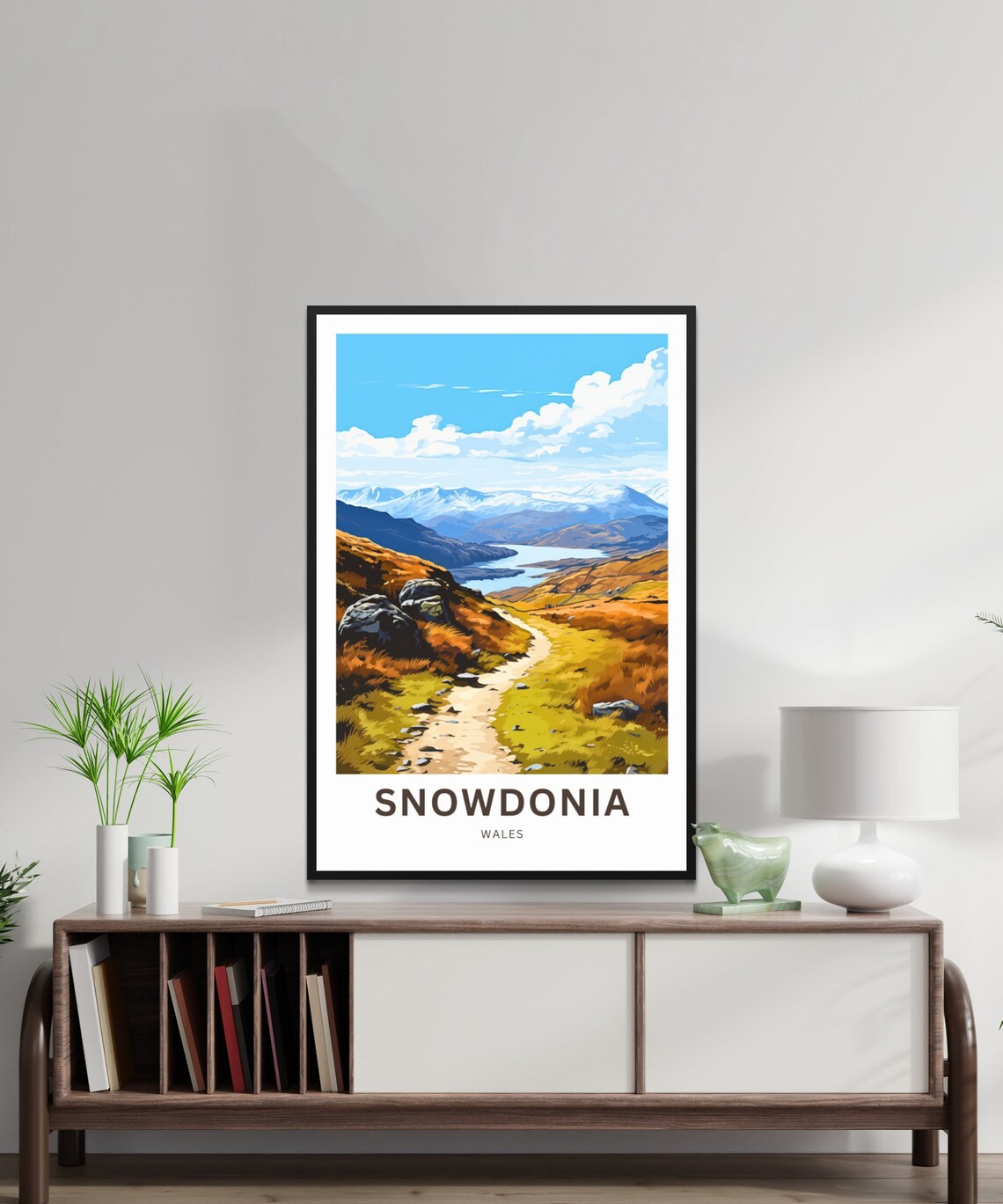 Personalized Snowdonia Wales Autumn Hiking Trail Moorland Lake Poster - Image 2