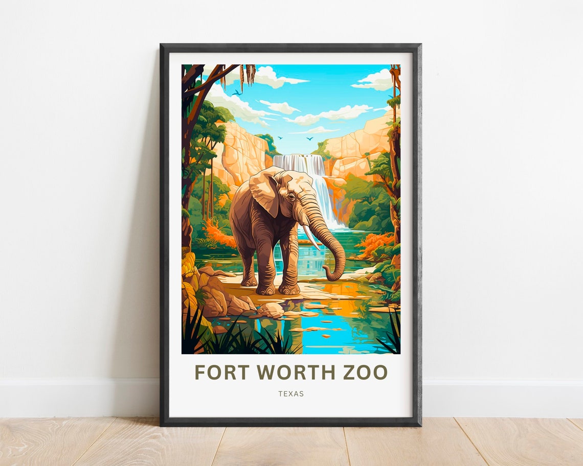 Fort Worth Zoo Elephant Close Up Texas Safari Wildlife Poster