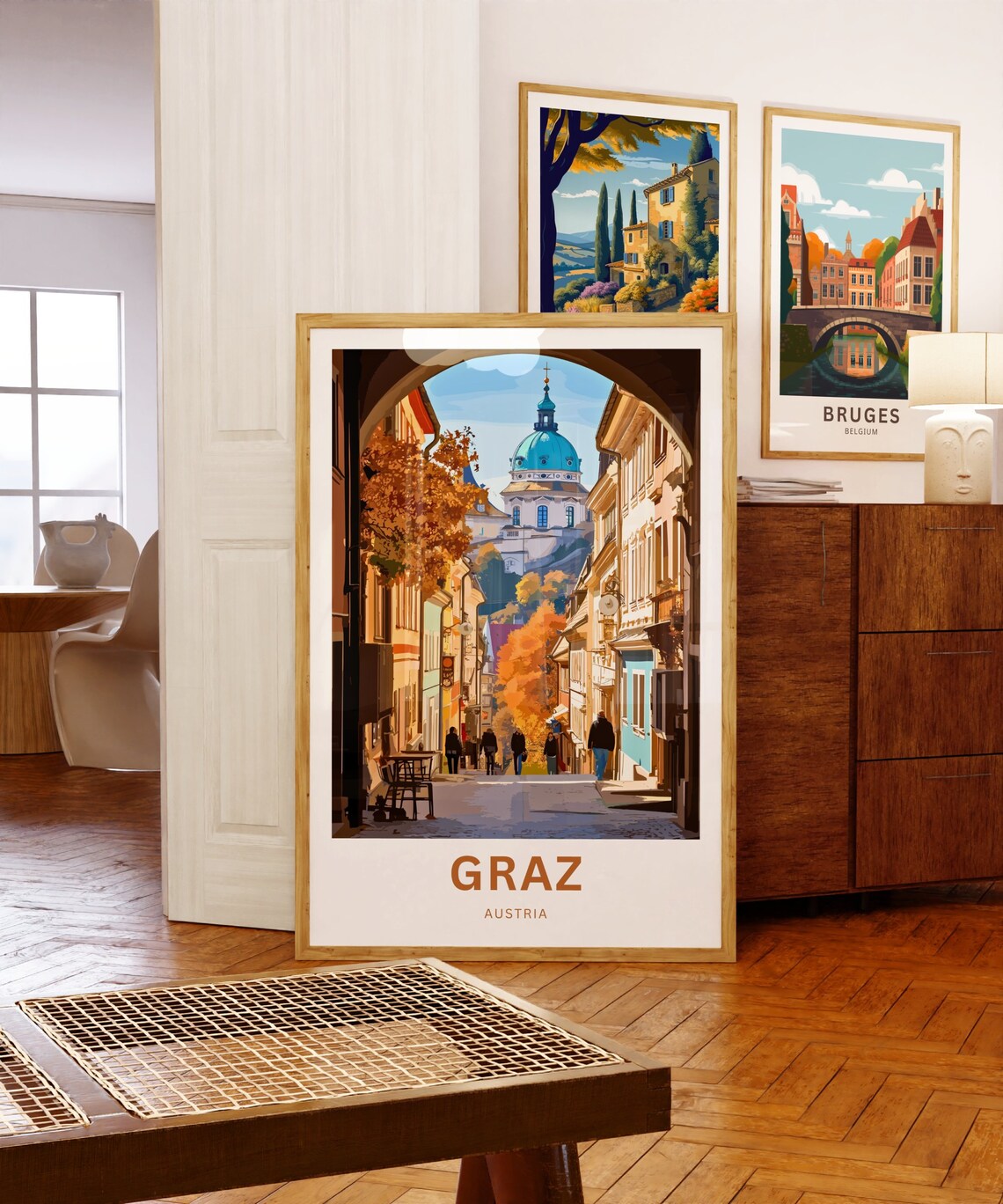 Graz Austria Historic Autumn Old Town Street Travel View Poster - Image 5
