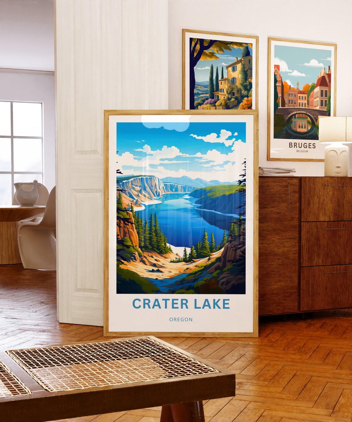 Crater Lake Travel Poster, Oregon Landscape Print - Image 5