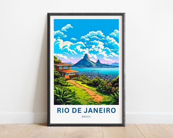 Rio De Janiero Travel Print Rio De Janiero Poster Brazil Wall Art Framed Present Gift Brazil Present