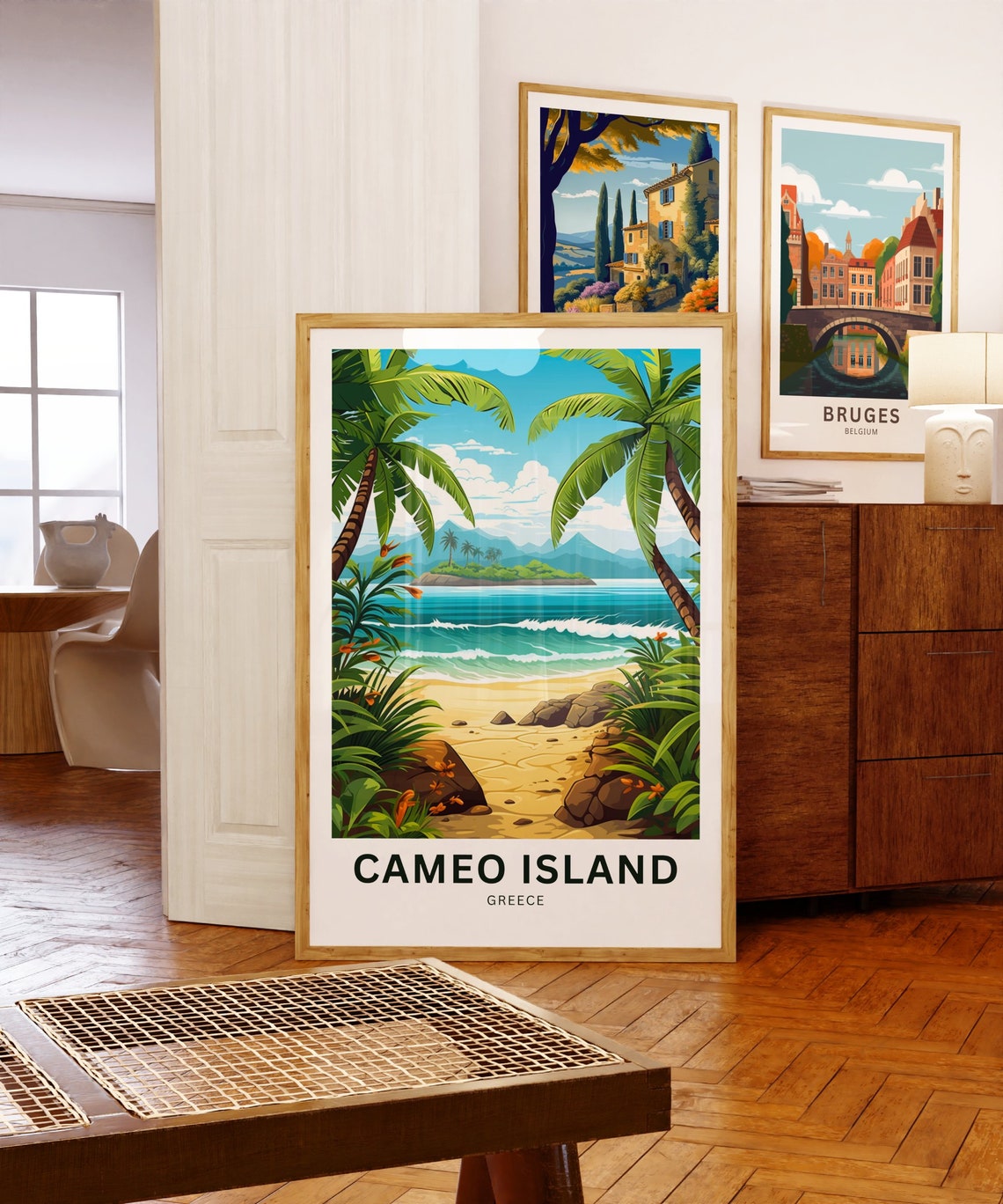 Cameo Island Greece Personalized Palm Beach Paradise Travel Poster - Image 5