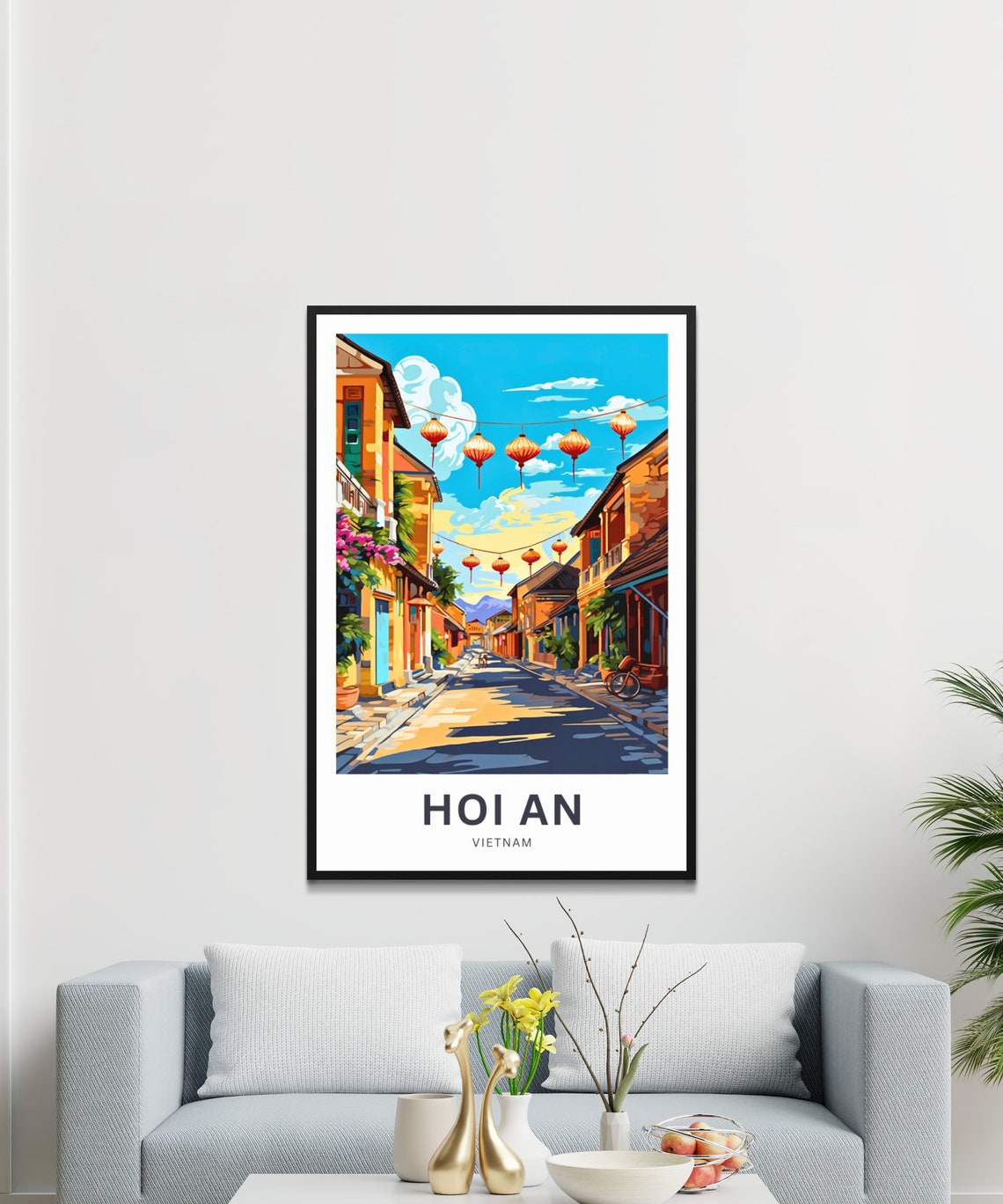 Hoi An Vietnam Lantern Street Old Town Personalized Travel Poster - Image 3