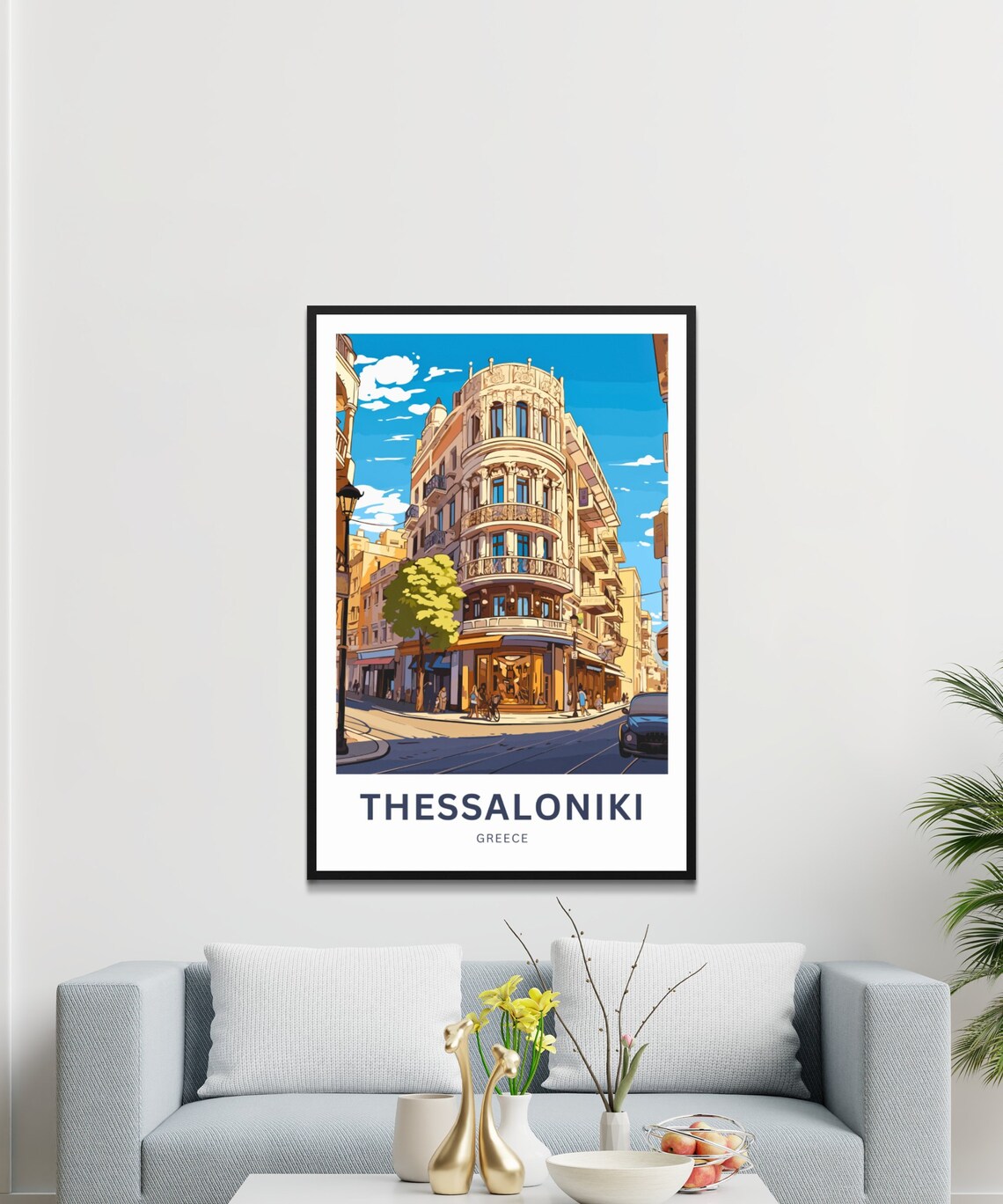 Thessaloniki Greece Historic Corner Building Street Travel Poster - Image 3