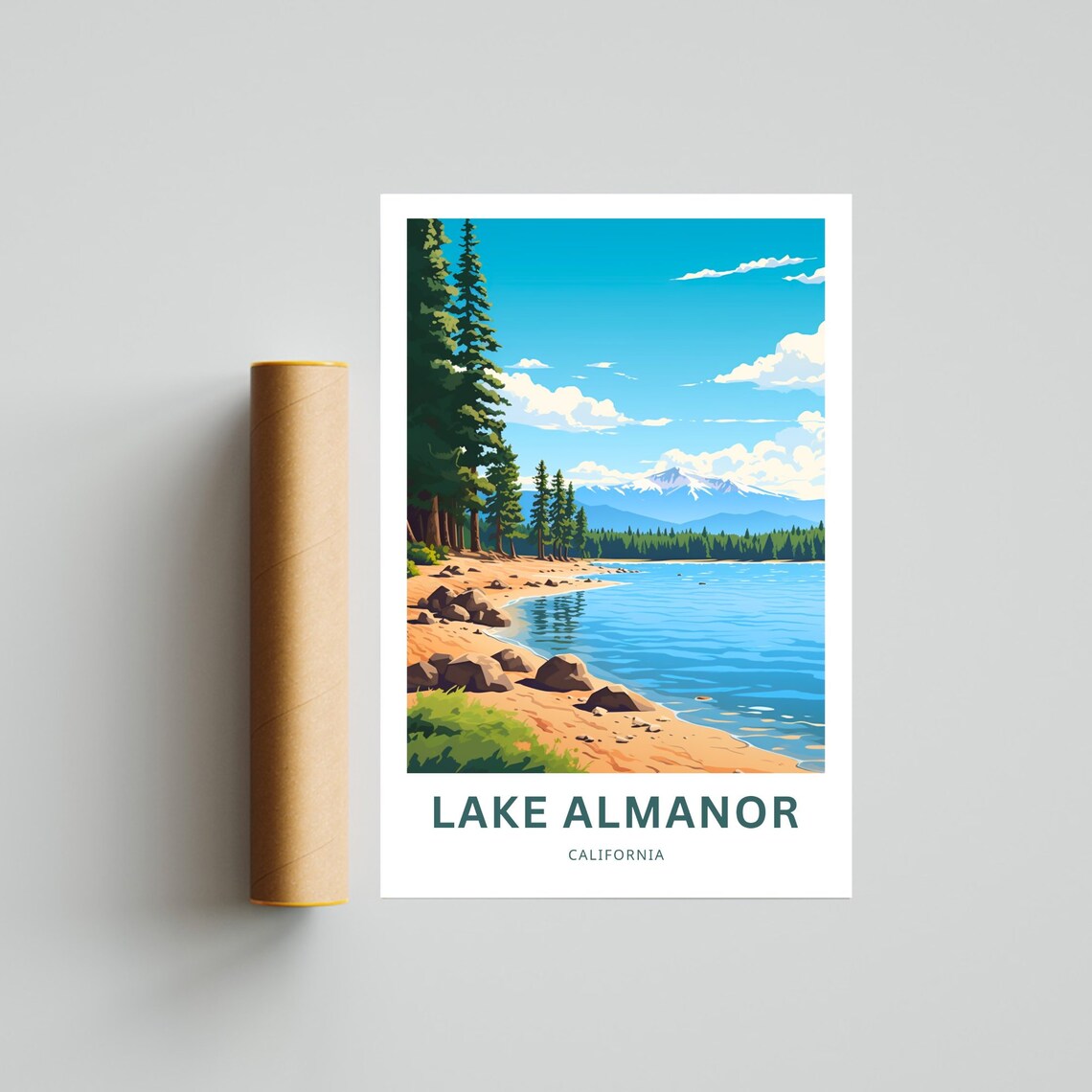 Lake Almanor Personalized Travel Poster, California - Image 2