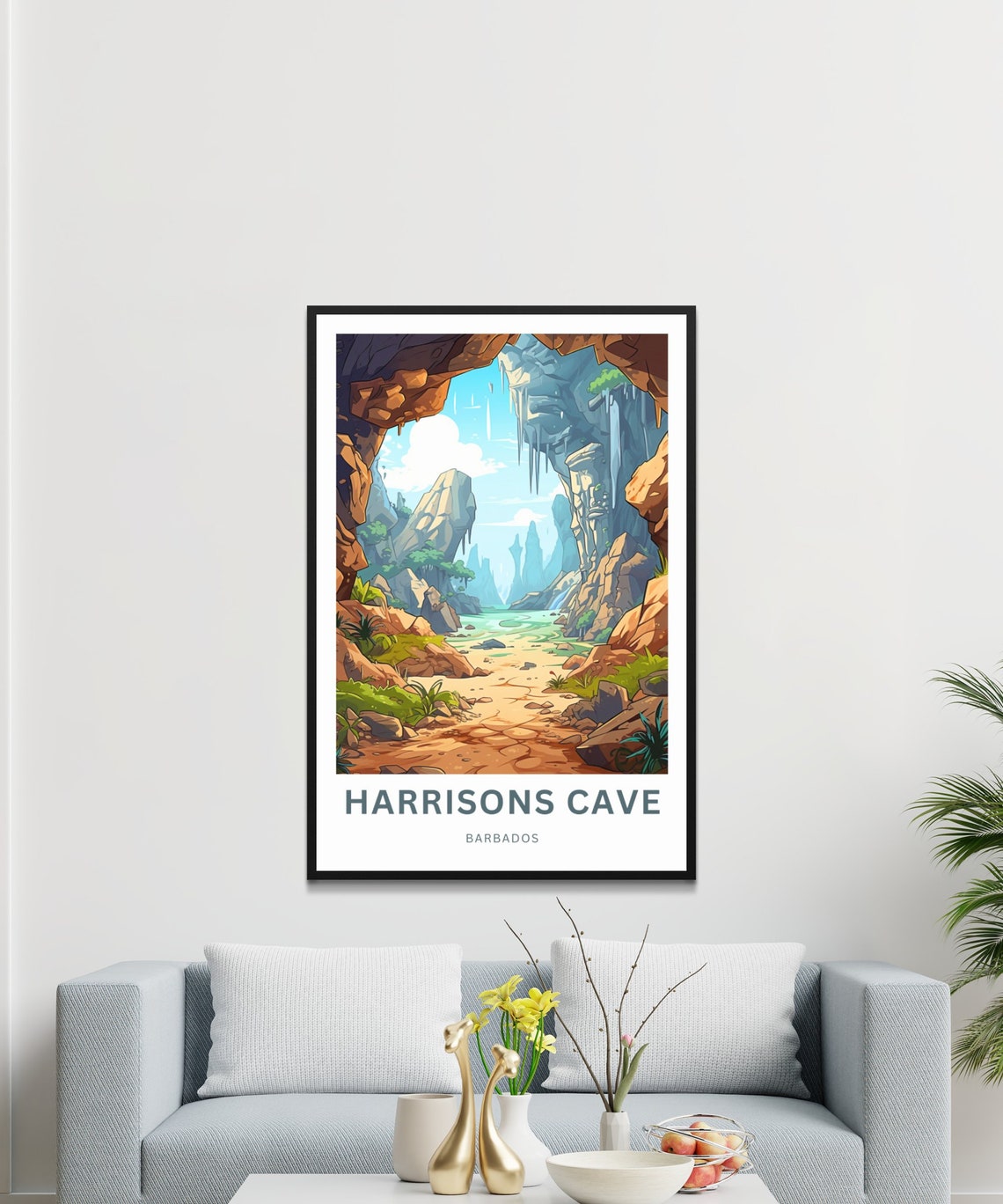 Personalized Harrisons Cave Travel Print Harrisons Cave Barbados Poster Barbados Wall Art Framed Present Gift Caribbean Present - Image 3