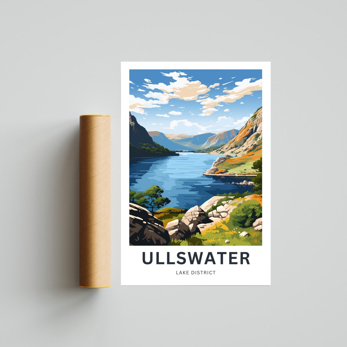 Personalized Ullswater Lake District Hilltop View Travel Poster - Image 4