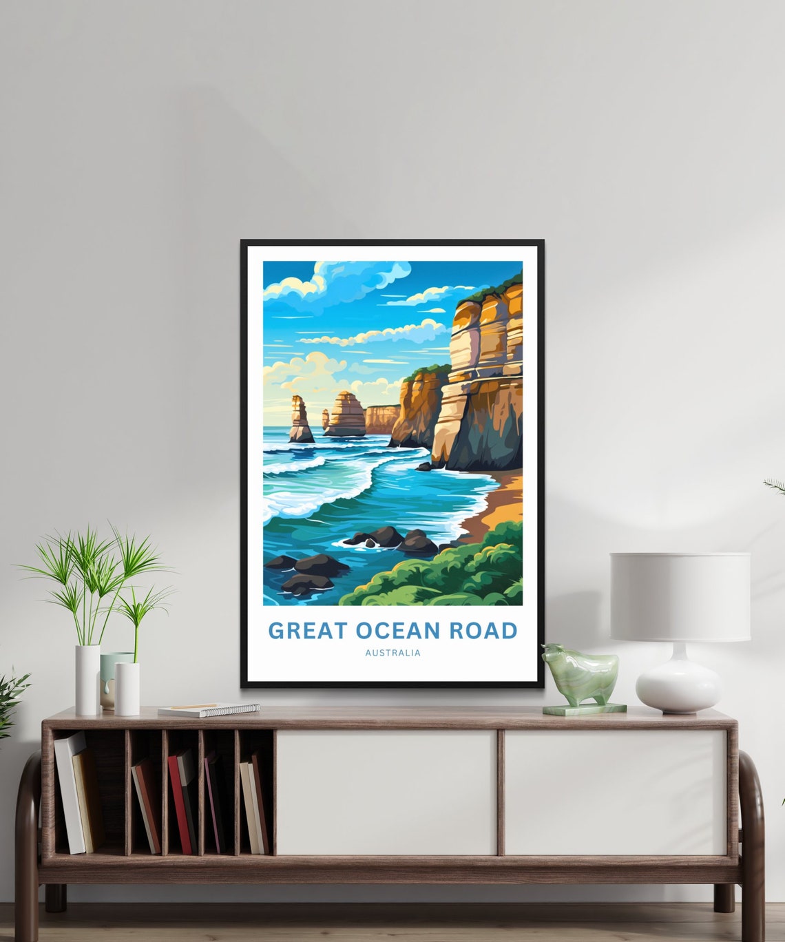 Great Ocean Road Australia Limestone Sea Stacks Custom Text Poster - Image 2