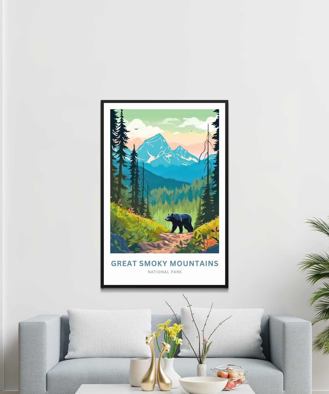 Great Smoky Mountains National Park Black Bear Travel Poster - Image 3