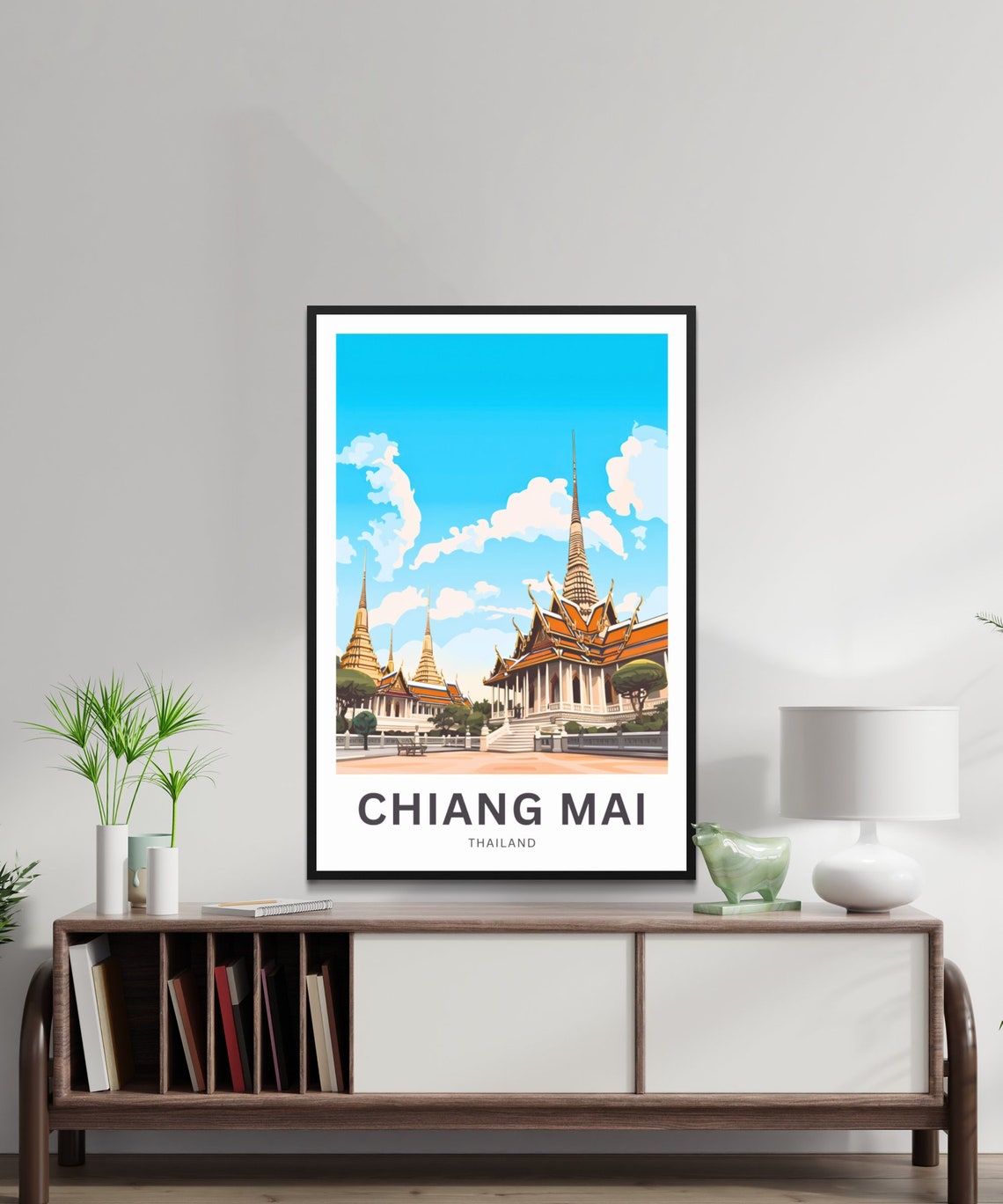 Chiang Mai Thailand Golden Temples Spires Tropical Travel Poster - Image 2