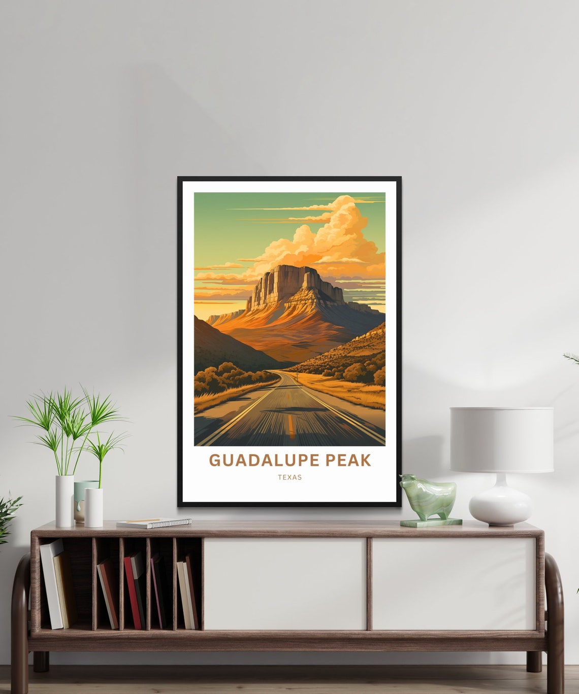 Guadalupe Peak Texas Desert Highway Sunset Mesa Travel Poster - Image 3