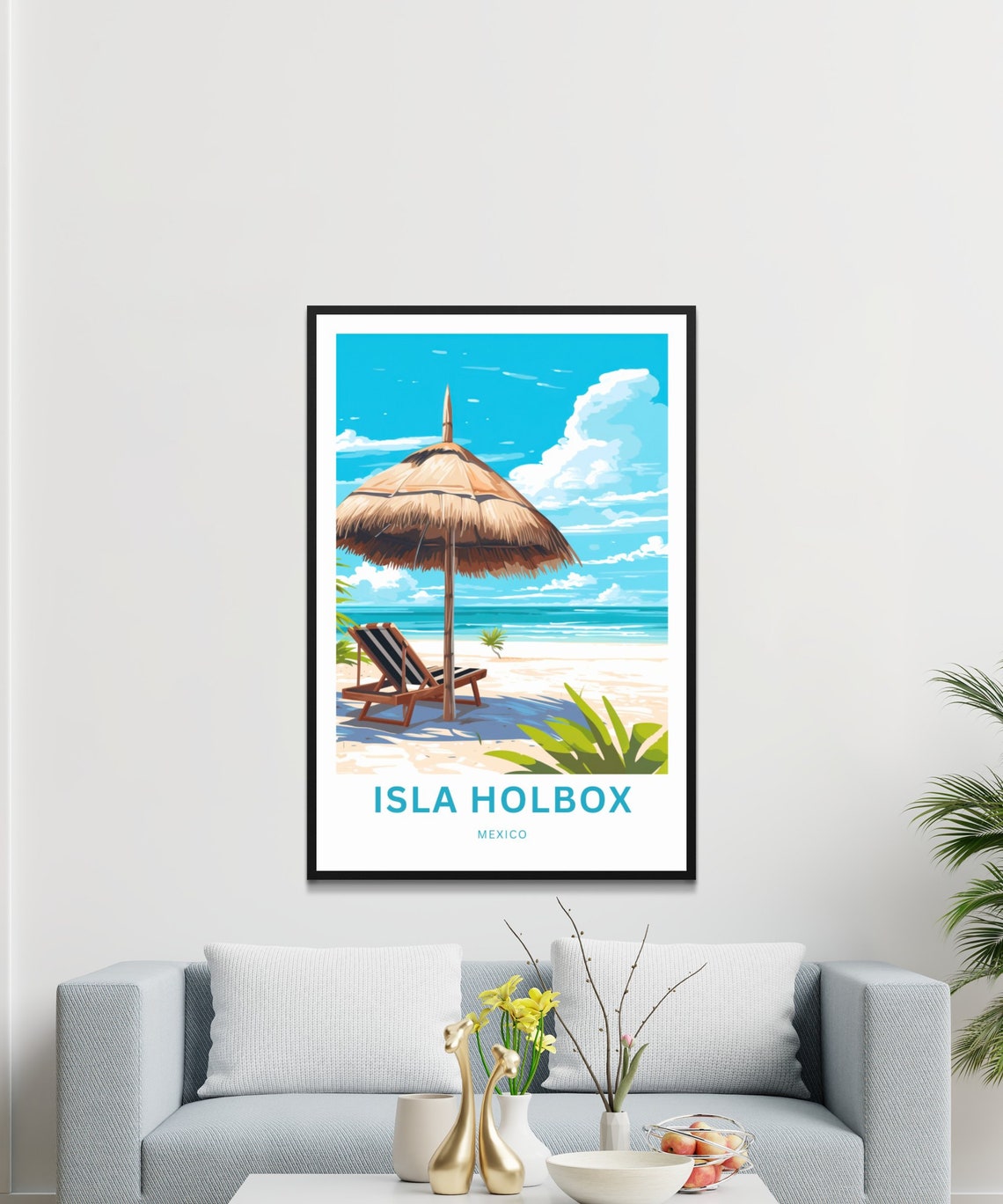 Isla Holbox Travel Print Isla Holbox Poster Mexico Wall Art Framed Present Gift Mexico Present - Image 3