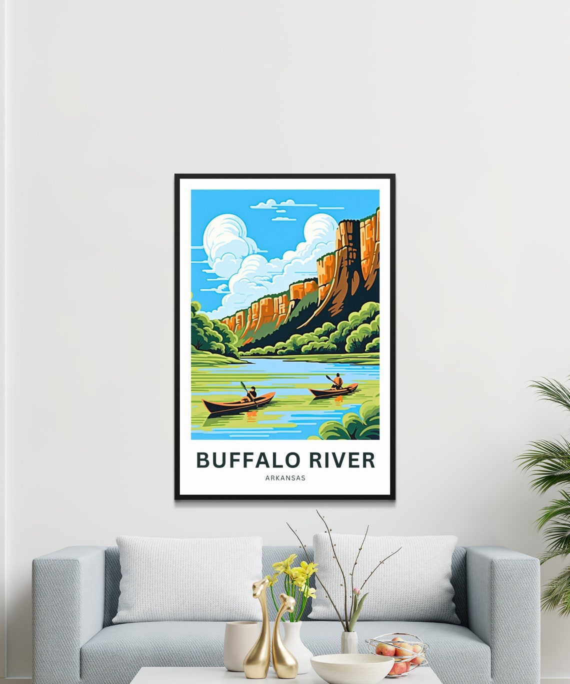 Buffalo River Travel Print Buffalo River Poster Arkansas Wall Art Framed Present Gift Arkansas Present - Image 3