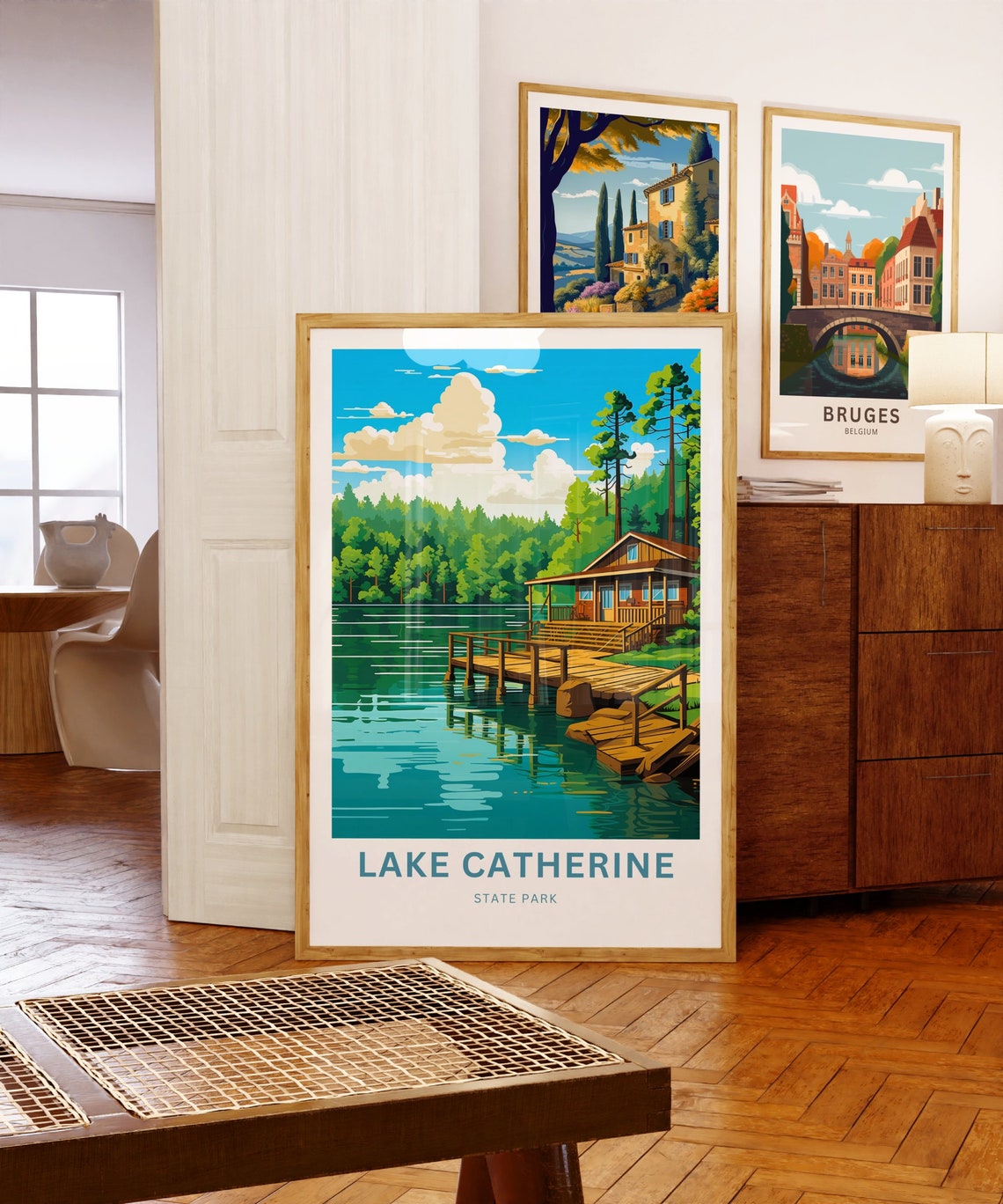 Personalized Lake Catherine State Park Lakeside Cabin Travel Poster - Image 5