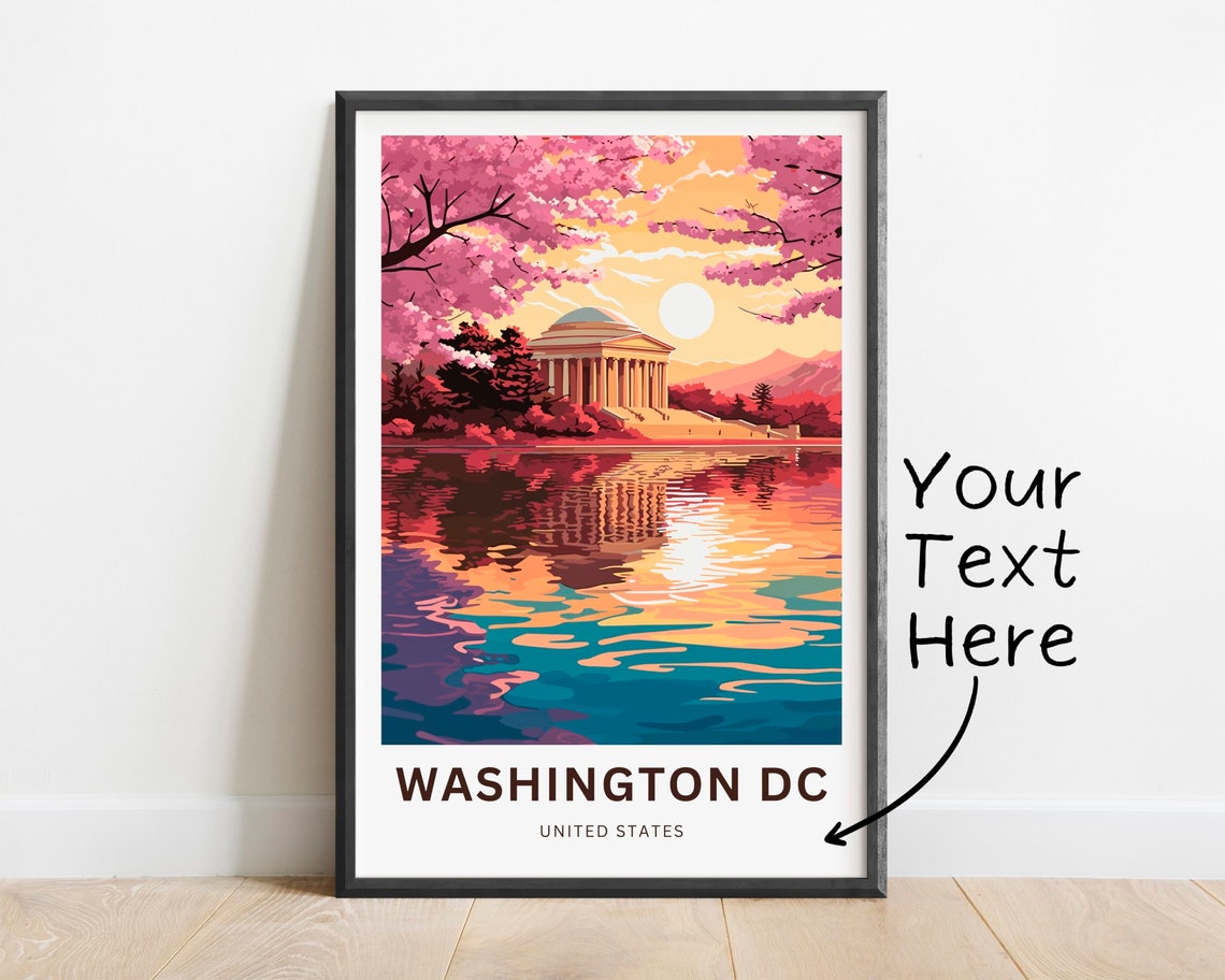 Personalized Washington DC Jefferson Memorial Sunset Reflection Poster