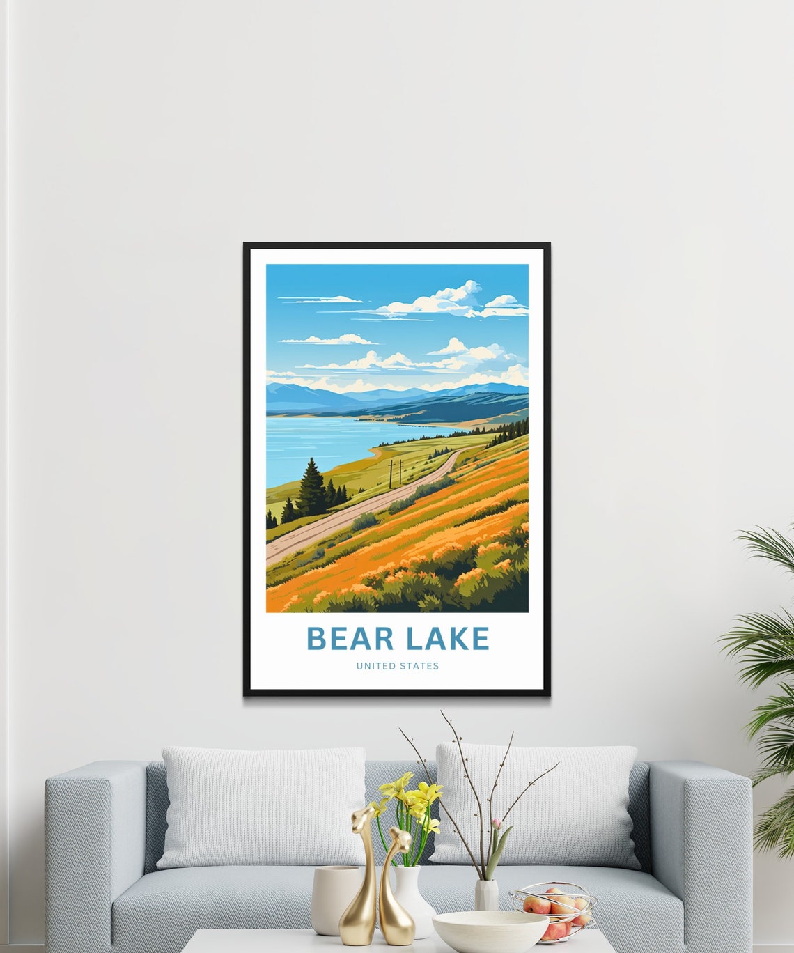 Personalized Bear Lake Travel Print Bear Lake Poster United States Wall Art Framed Present Gift United States Present - Image 3