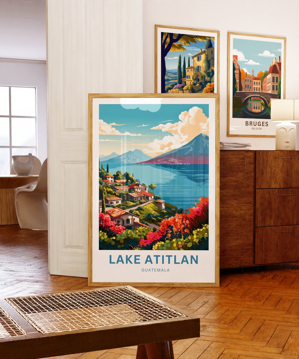 Lake Atitln Travel Print Lake Atitln Poster Guatemala Wall Art Framed Present Gift Mexico Present - Image 5