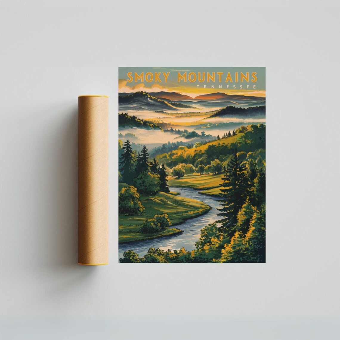 Smoky Mountain Vintage Travel Poster, Tennessee Print - Image 4