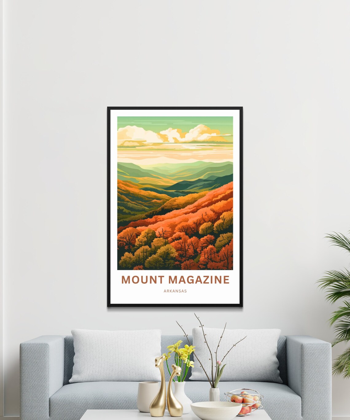 Mount Magazine Arkansas Colorful Autumn Hills Vista Travel Poster - Image 3