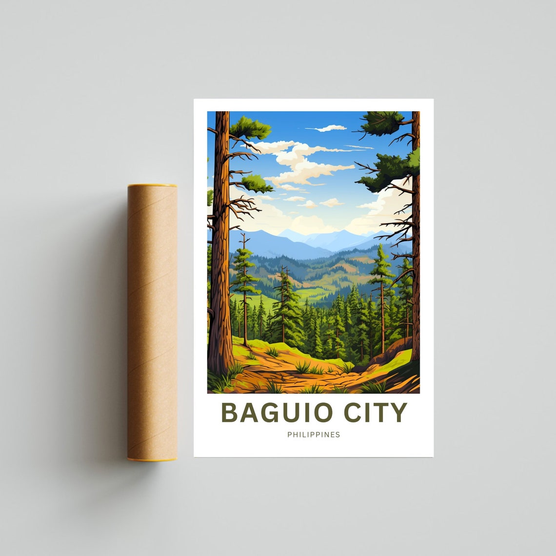 Baguio City Philippines Personalized Pine Mountain Forest Poster - Image 4