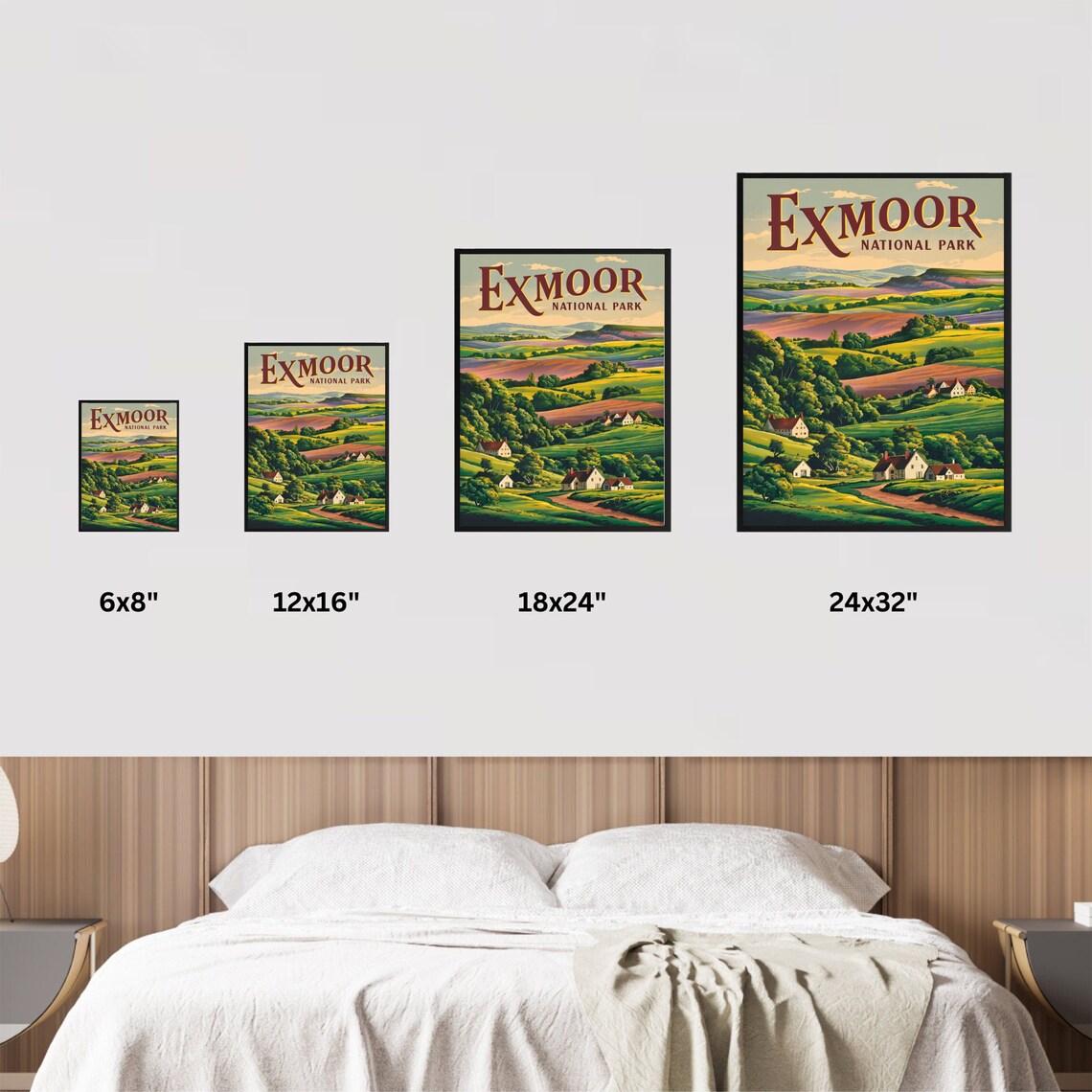 Exmoor National Park Vintage Valley Farm Retro Travel Poster - Image 3